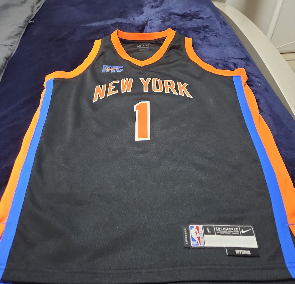 Nike Black Jersey with Orange and Blue Trim - New York #1